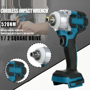 1/2 inch Brushless Cordless Electric Impact Wrench Power Tools Compatible 18V Battery Wrench with Toolbox Set